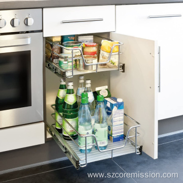 Soft Closing Pull-out Drawer Built-in Telescopic Basket